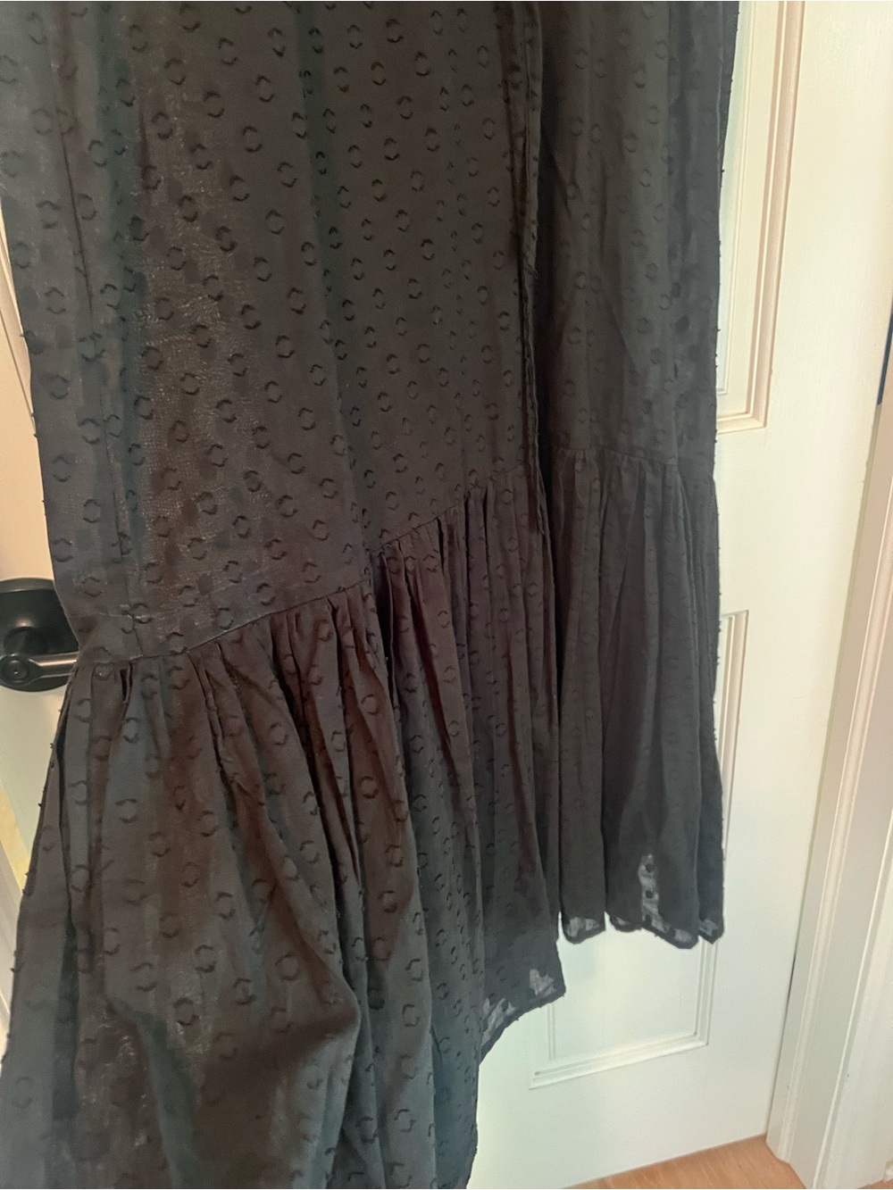 Emerson Fry India Collection Surya Swiss Dot Black Maxi Dress Size Small. - Picture 5 of 11